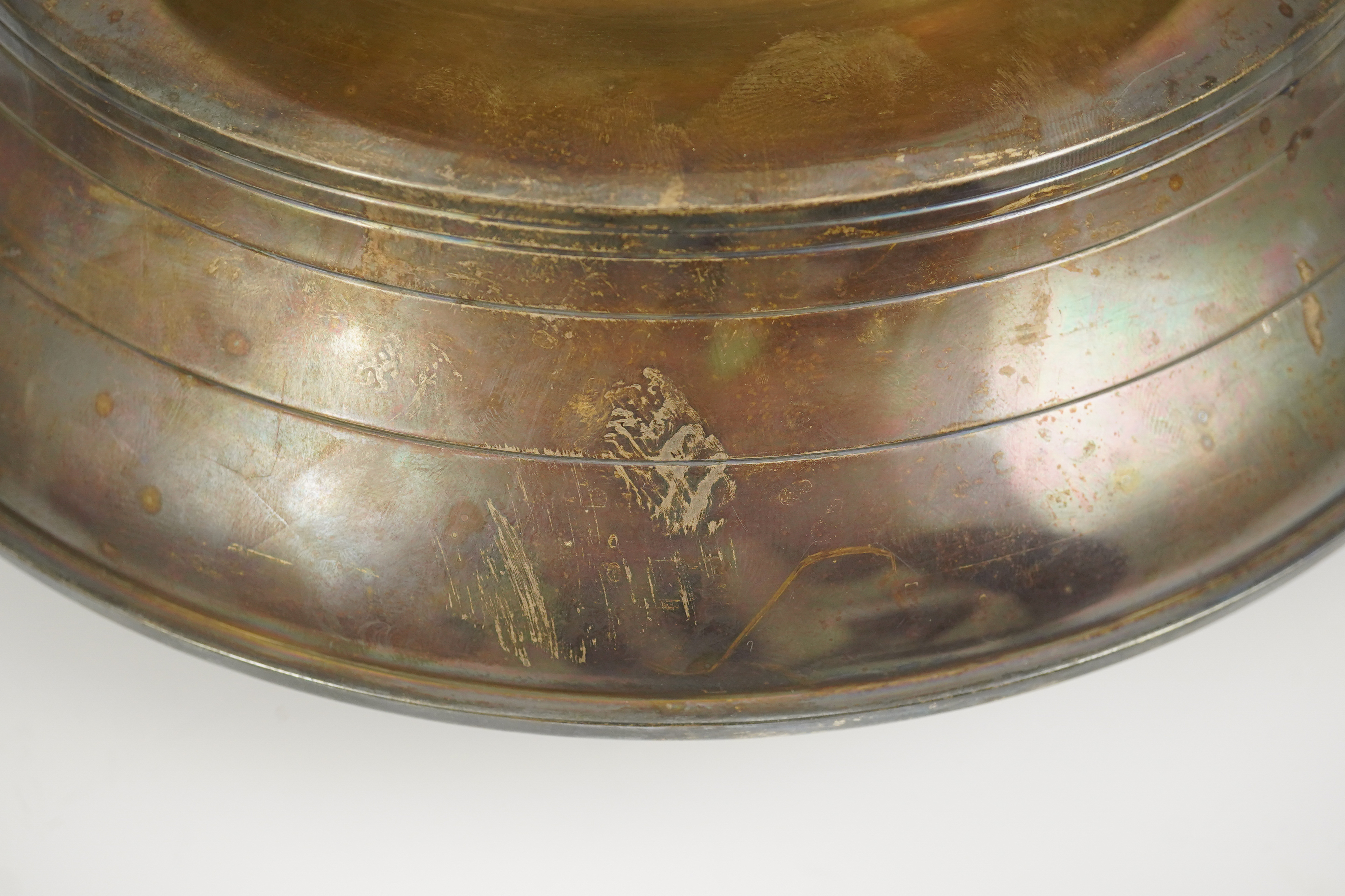 A George V silver shallow two handled bowl, by William Bruford & Sons Ltd